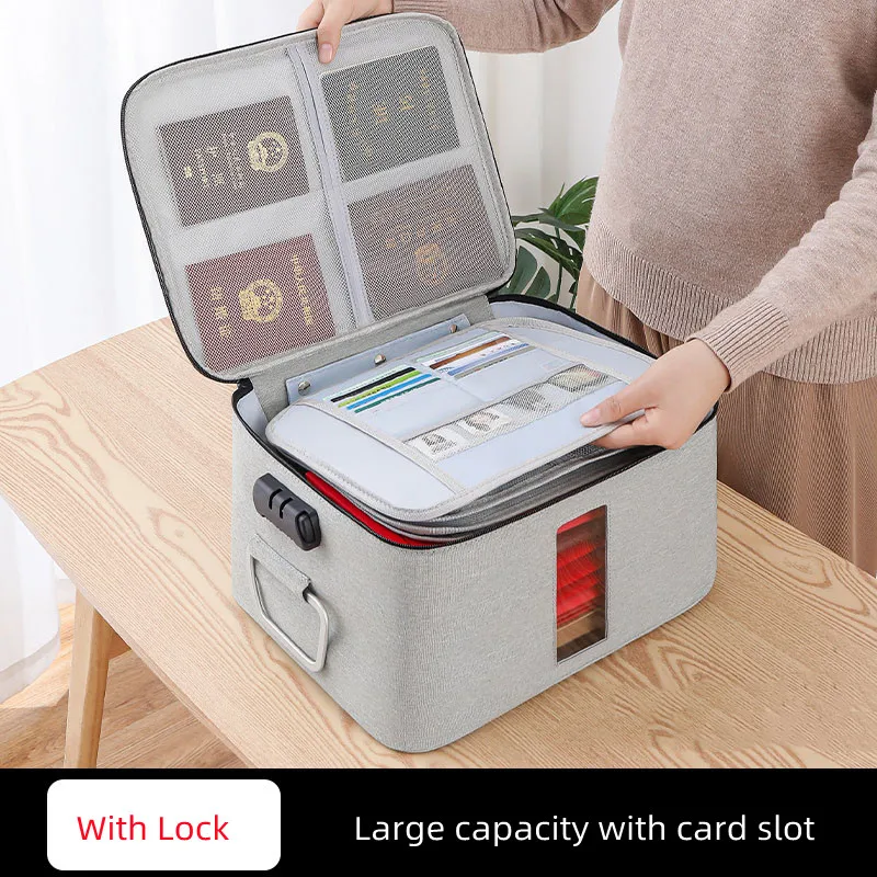 Practical Briefcase Travel Essential Document Storage Bag Office Papers Material Organize Handbag File Data Accessories Supplies