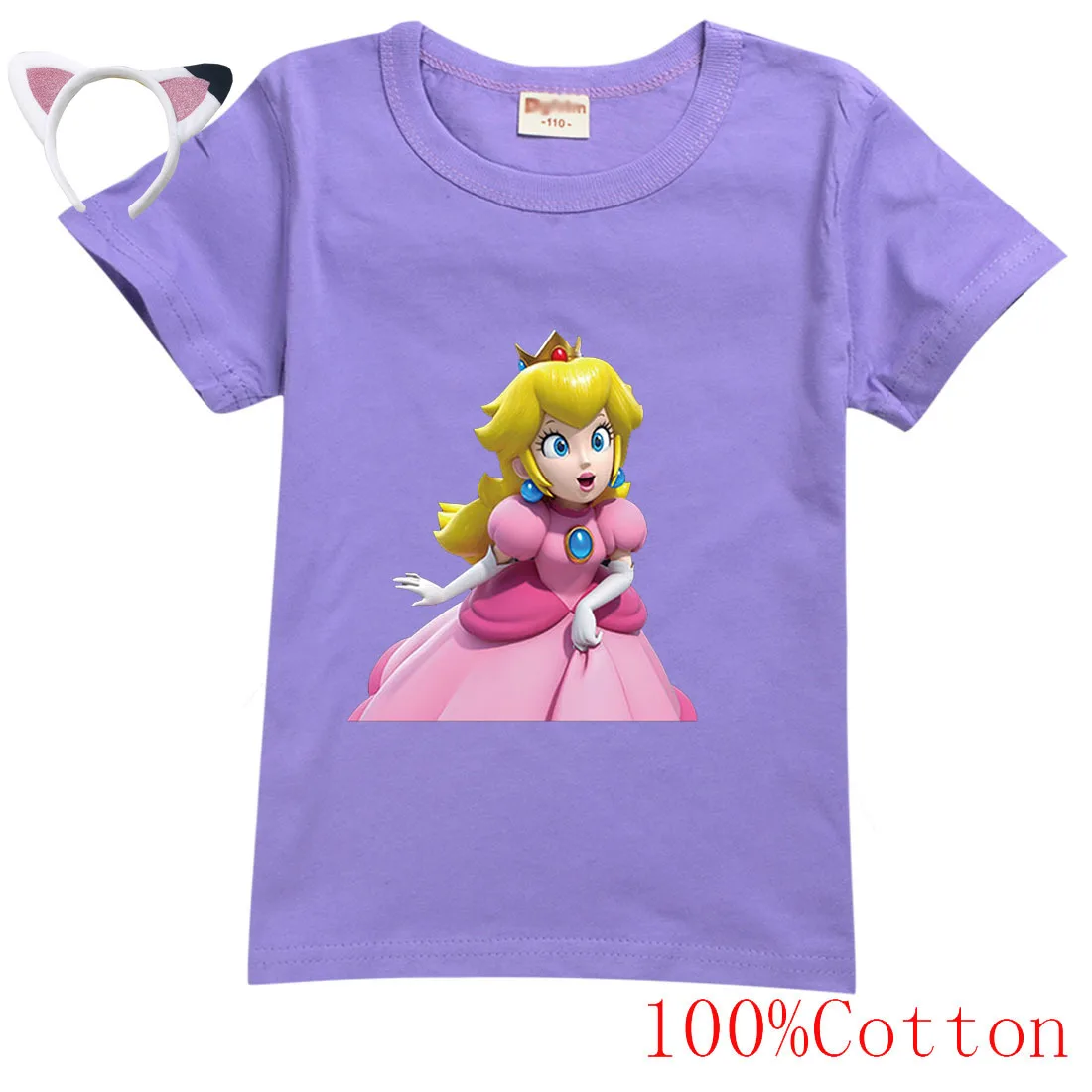 

Anime Princess Peach T Shirt Girls Fashion Summer Tops Baby Boys Short Sleeve T-shirt Children Tshirts Kids Casual Clothes 2-16Y