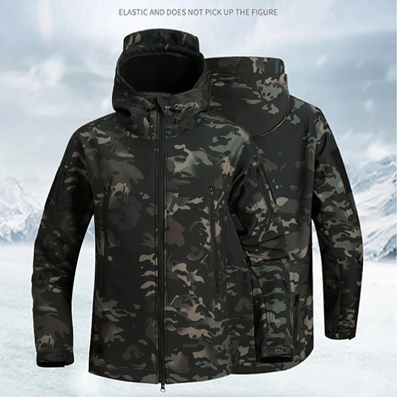 

Military Shark Skin Soft Shell Jackets Men Tactical Windproof Waterproof jacket men Army Combat Jackets Mens Hooded Bomber Coats