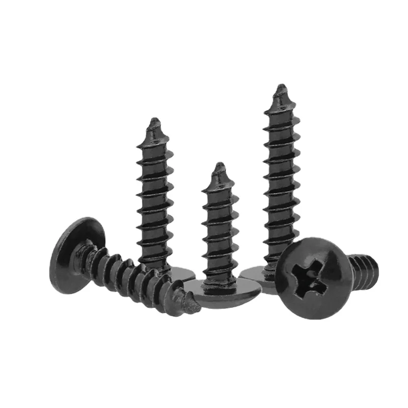 

50pcs 6mm Cross Recessed Truss Head Self-tapping Screw Carbon Steel M6 Phillips Mushroom Head Wood Screw 12-40mm 16mm 20mm