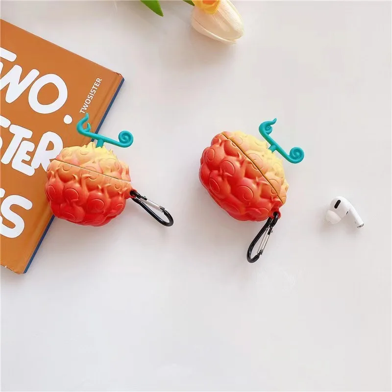 

Anime One Piece 3D Devil Fruit Silicone Earphone Case for Airpods1 2 3 2021 Airpods Pro Wrieless Headphone Protectiv Soft Cover