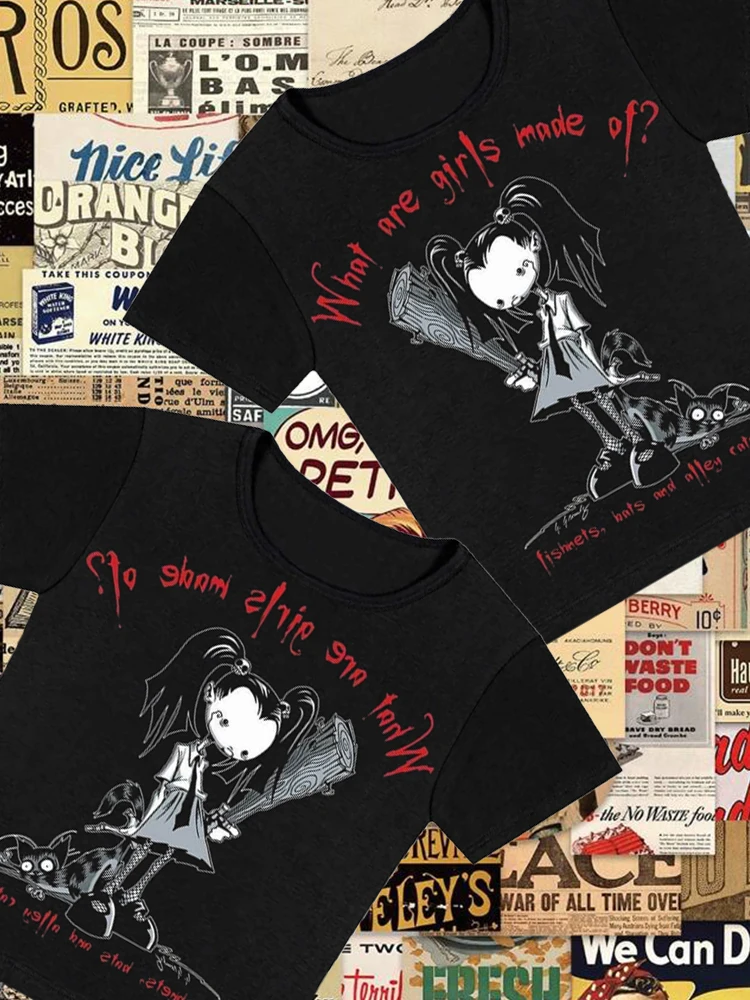 Аррогантный крутой уличный принт для девочек Y2k винтажная тонкая одежда с