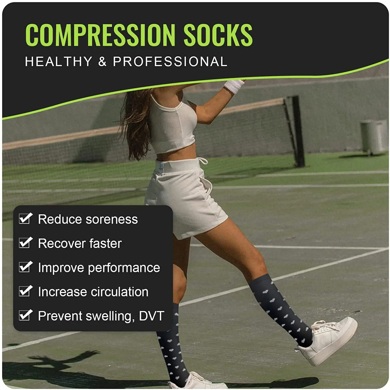 CAMPSNAIL 4PCS Compression Socks Athletic Men Women Best Graduated Breathable Nursing Socks Fit for Running Hiking Flight Travel