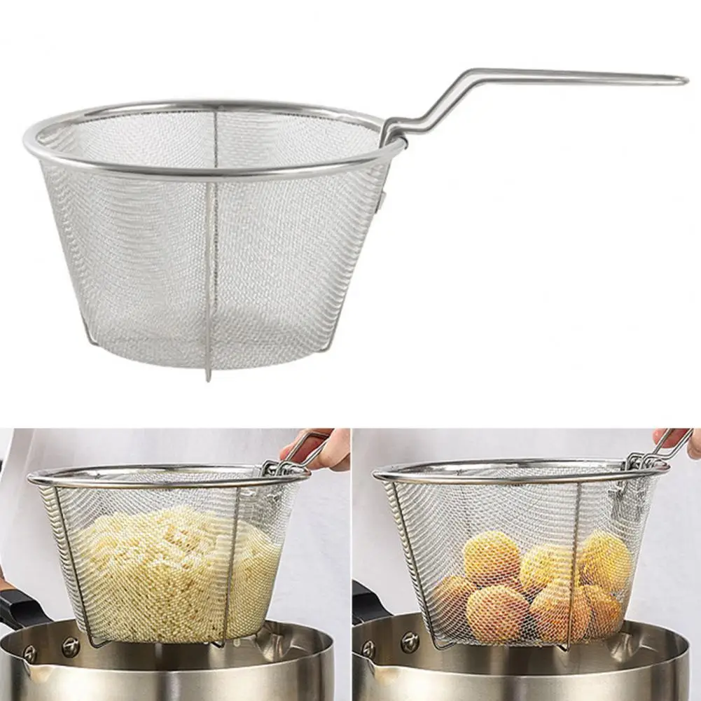 

Прочная дренажная корзина, ручной дуршлаг с гладкой кромкой, корзина для удаления ожогов, легко чистить дуршлаг, корзина, инструмент для ресторана