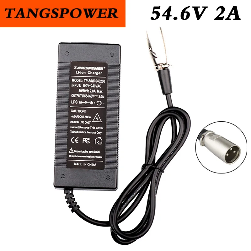 

54.6A 2A Charger For 48V Lithium Battery Charger Electric wheelchair motorbike E-bike 13S li-ion Battery Fast chargeur