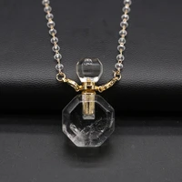 natural stone perfume bottle necklace gold color bead chain choker necklace for women trendy jewelry party gifts