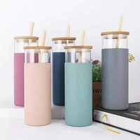 500ml water cup with lid shatterproof glass assorted iced coffee tumbler straw bottle water bottles outdoor portable