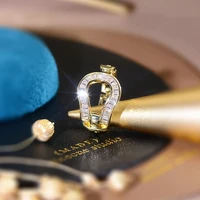 korean fashion geometric buckle ring for women 14k real gold elegant lady bague wedding anniversary birthday gift jewelry
