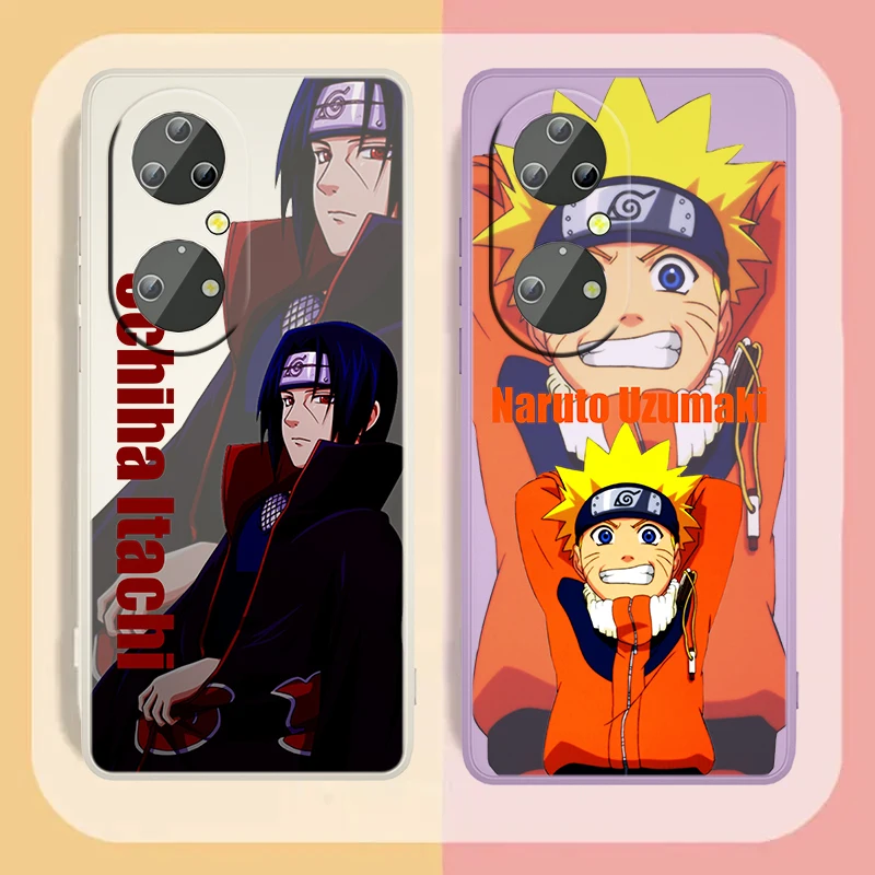 

Anime Cartoon fashionable Kakashi Itachi For Huawei P50 P40 P30 P20 P Smart Pro Lite Z E 2017 5G Liquid Rope Phone Case Capa