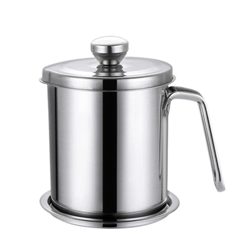 

Stainless Steel Oil Filter Pot Leakproof Can Grease Container Tank Filter Residue Filter Oil Pot With Strainer Storage