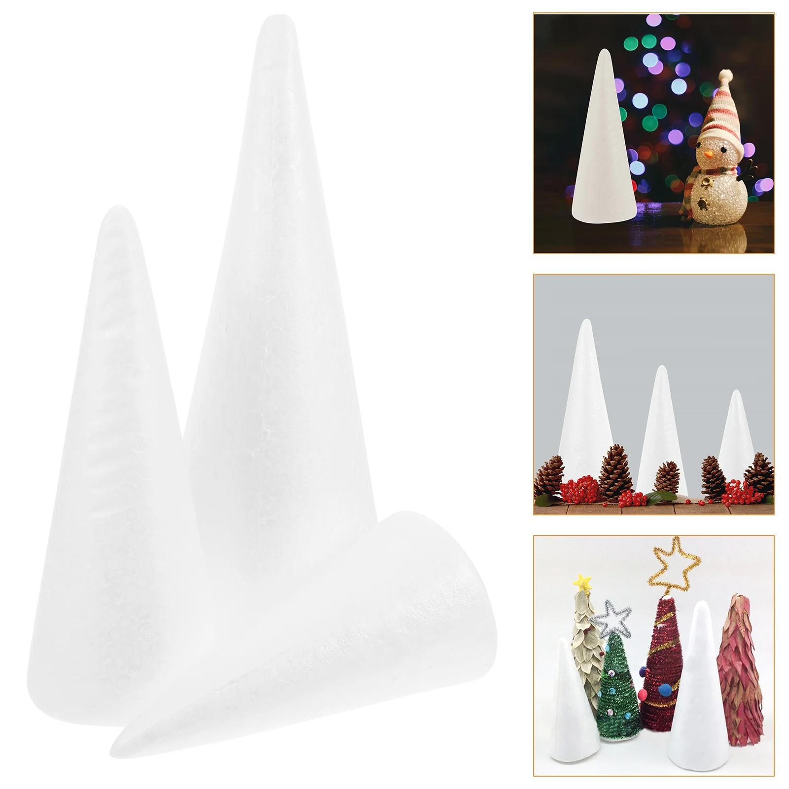 

15pcs Foams Cone Models Diy Christmas Tree Making Models Diy Foams Cones Hand Made Crafts Supplies