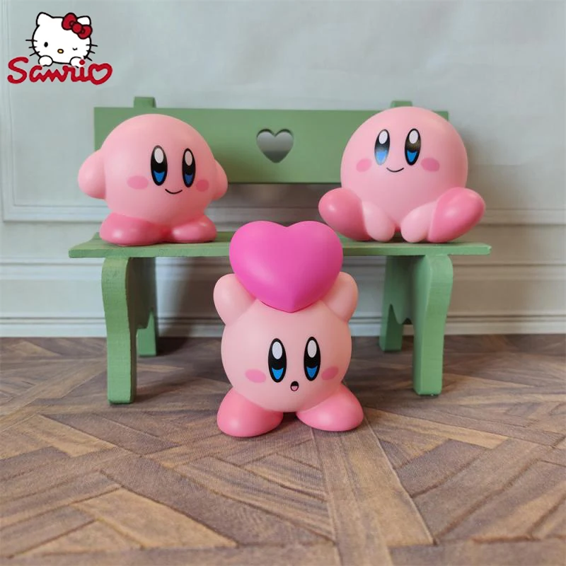 

Sanrio Kirby Anime Figure Pink Suit Toya Action Figures Japanese Collection 8 Piece Cake Decorative Accessories Pvc Material Kid