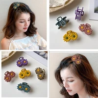 korean new colorful cute daisy matte hair clips hairpins barrette headwear for women girls hair claw hair accessories hair crab