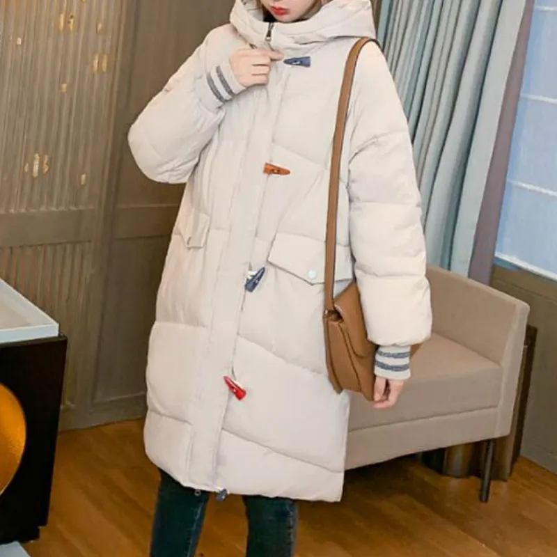 Women Winter Long Clause Jacket Padded Jackets Warmth Solid Oversized Loose Parkas Ladies Coats Hooded Young's Fashion Overcoat