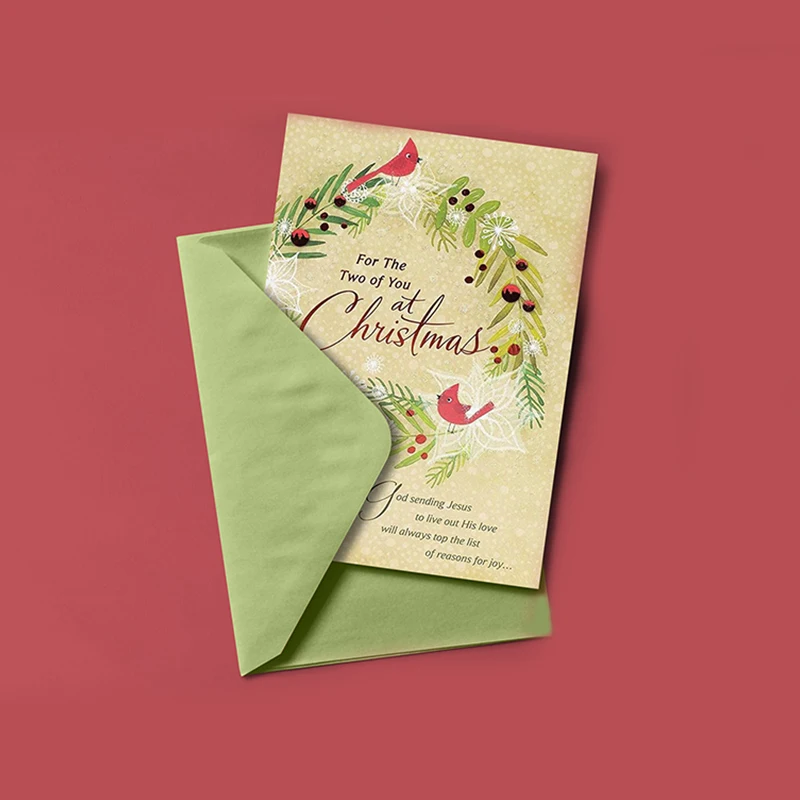 

Premium Customized Printing Glitter Christmas Greeting Cards