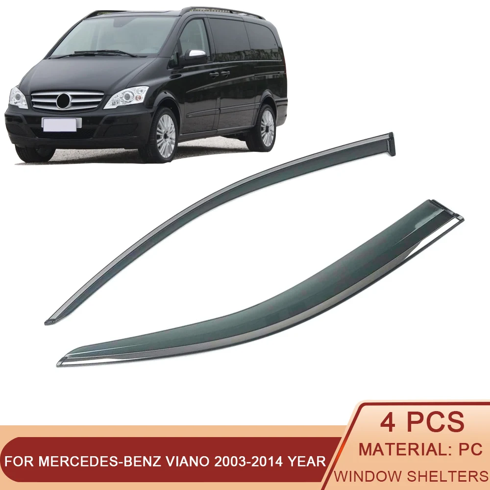

For Mercedes-Benz Viano 2003-2014 Car Window Sun Rain Shade Visors Shield Shelter Protector Cover Trim Frame Sticker