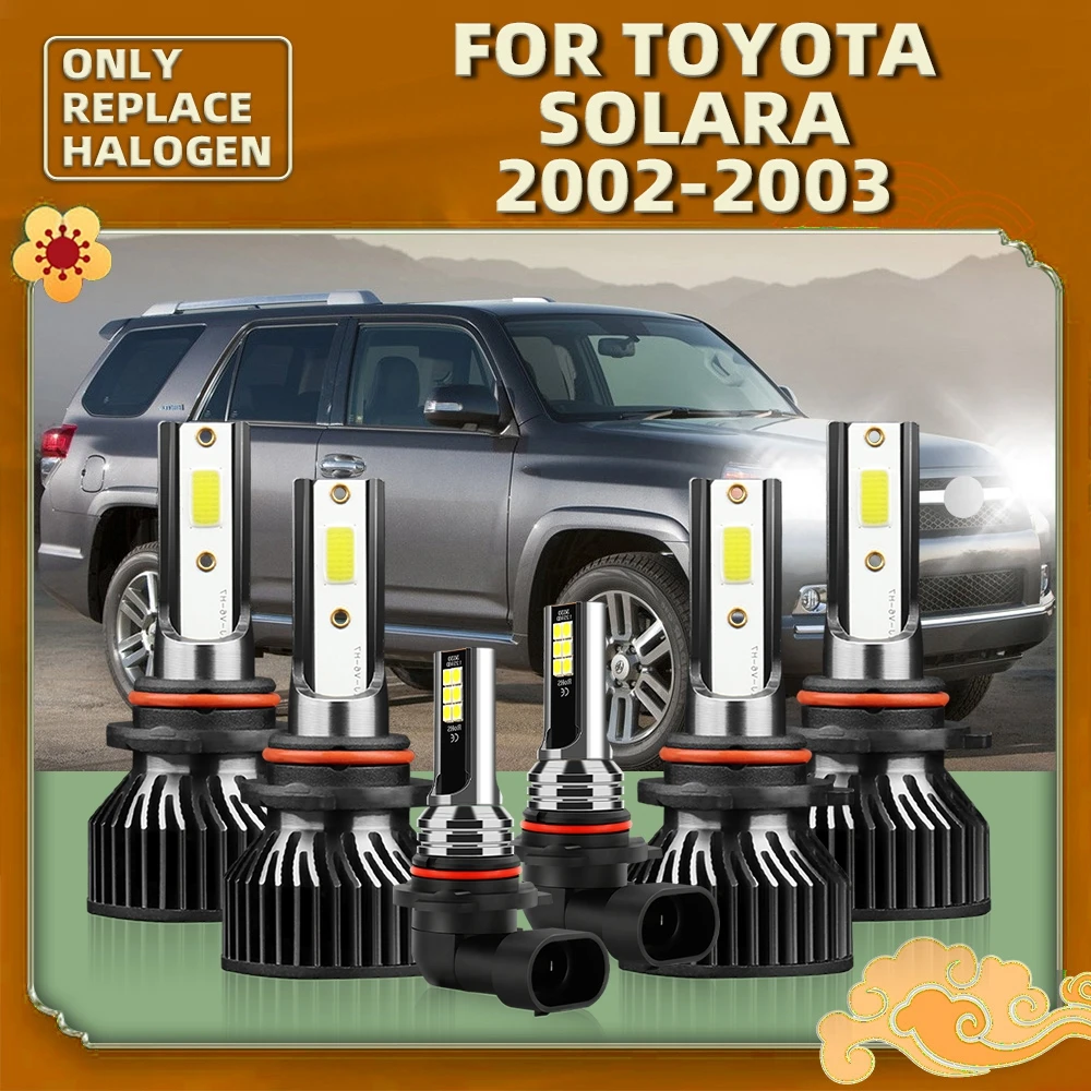 

Светодиодные лампы для автомобильных противотуманных фар 6000K, белые автомобильные лампы 12 В, аксессуары для Toyota Solara 2002 2003, запасные Люмены, фары