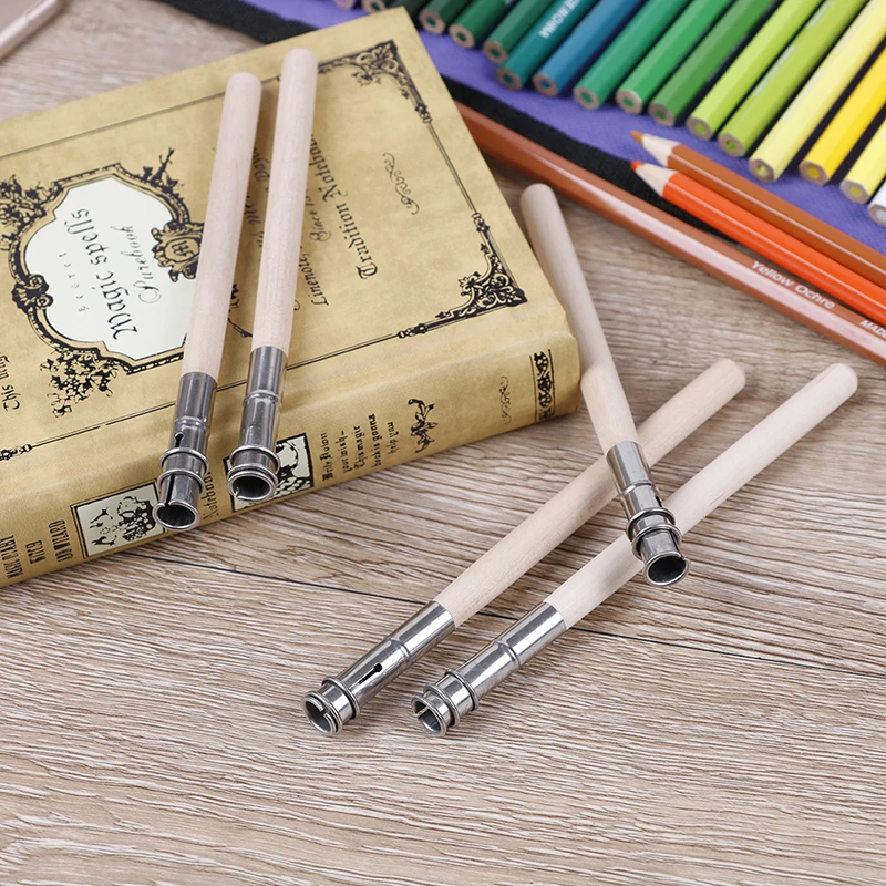

5Pcs Pencil Painting Extender Adjustable Wooden Lengthener Holder Drawing Tool