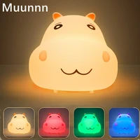 usb led silicone night lights rechargeable touch sensor cartoon lamp colorful child holiday gift sleeping creative bedroom light