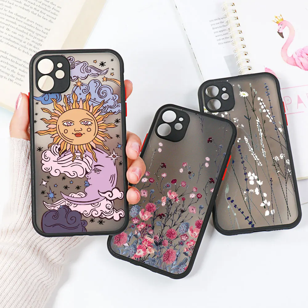 

Flower Case For Iphone 11 Case Iphone 13 14 Pro Max 12 7 8 Plus XR X Xs Max 6 6s SE 2020 13 Mini Len Protection Hard Matte Cover