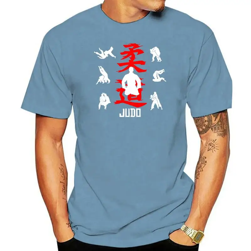 

Men's Judo martial arts character Japan defense fighter t shirt printed cotton O Neck Unisex Interesting Basic Family shirt