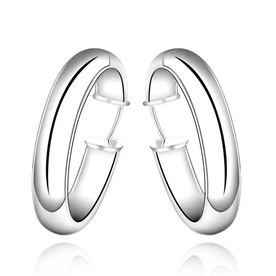 

Fashion Round Women Lady Beautiful Lovely High Quality Silver Color Earring Jewelry Factory Price Free Shipping