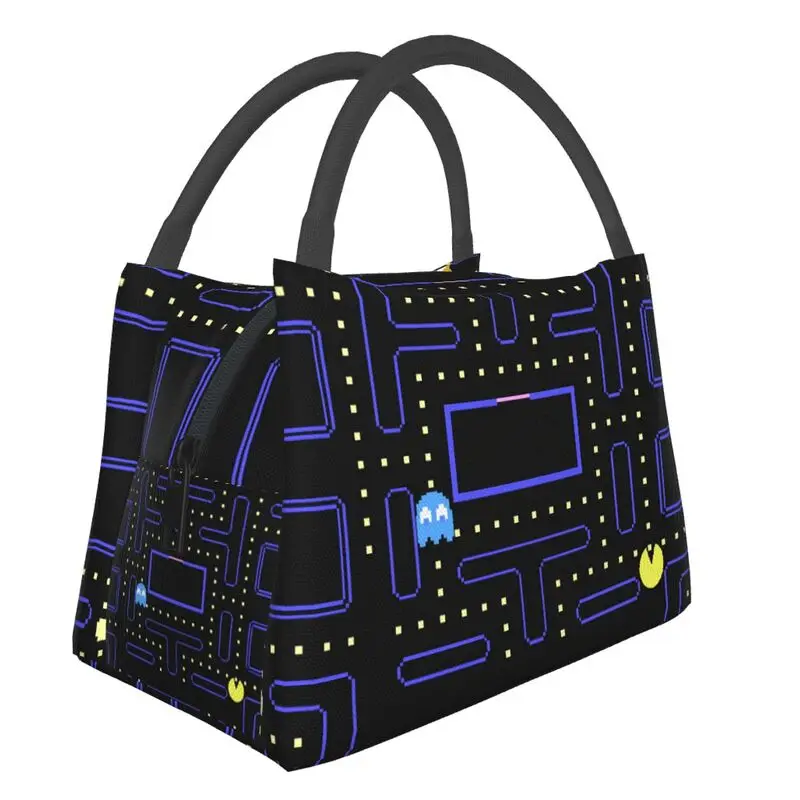 

Geeks аркадная игра PacMan консоль изолированный Ланч-бокс сумка для женщин многоразовый охладитель термальный пищевой Ланч-бокс для работы пут...