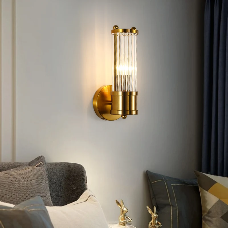 

Single Head And Double Head Crystal LED Wall Lamp Morden Bedside Lamp Background Wall Lamp Living Dining Light Luster Fixtures