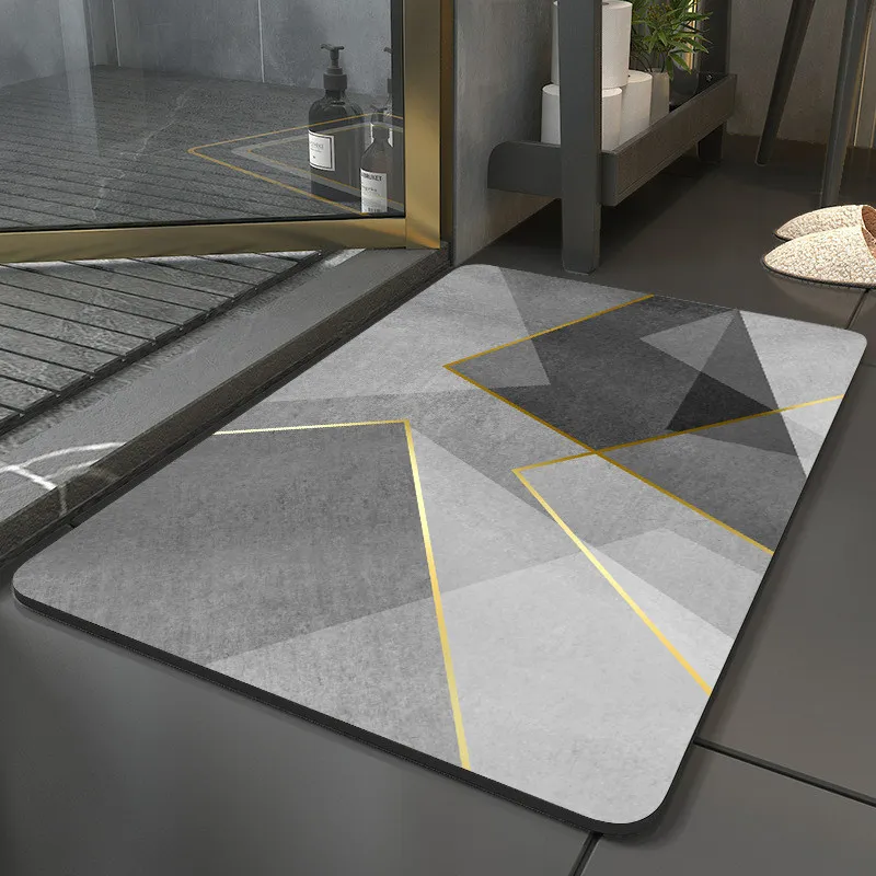 

Nice And Easy Bathroom Rug Non-slip Soft Diatom Mud Absorbent Pad Shower Room Floor Mat Toilet Mouth Foot Pad