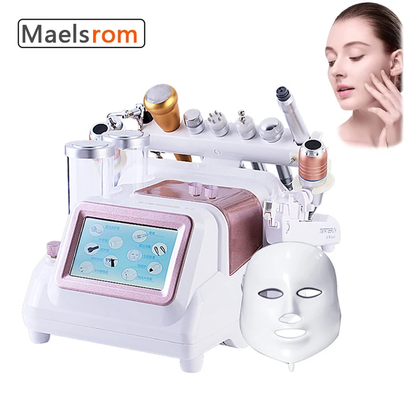 8-In-1 Pink Oxyhydrogen Bubble Whitening Skin Deep Cleaning Multi-Function Beauty Instrument Private Spa Salon Beauty Instrument