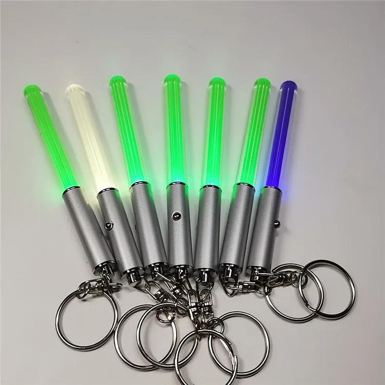 

Wholesale LED Flashlight Stick Keychain Mini Torch Aluminum Key Chain Key Ring Durable Glow Pen Magic Wand Stick Lightsaber LED