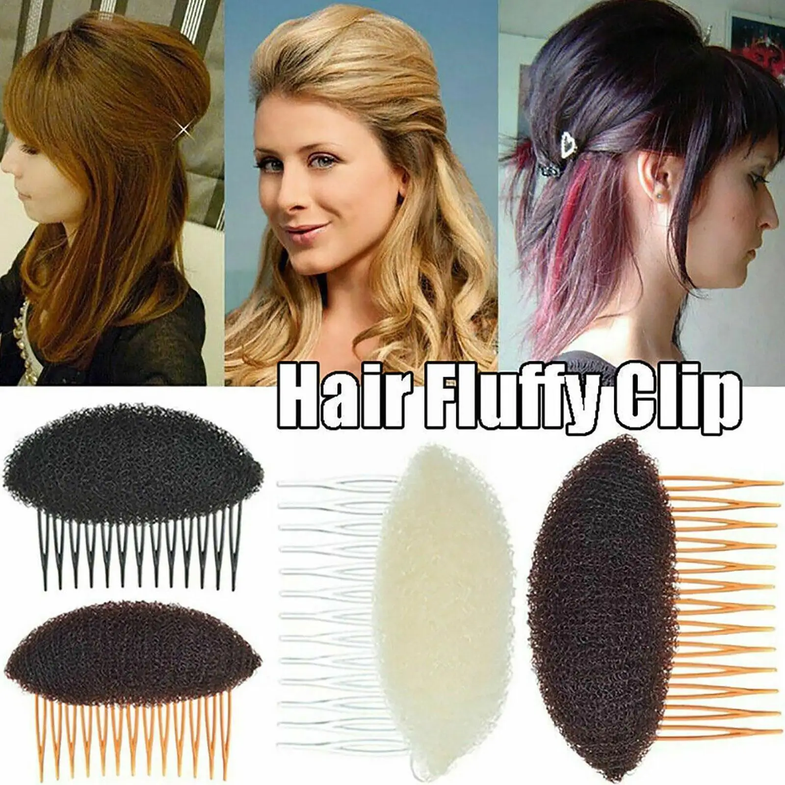 

2pcs Fashion Comb Women Hair Styling Clip Portable Bun Hairpin Sponge Plastic Maker Fluffy Tool Stick Accessories Braid Hai O4b2