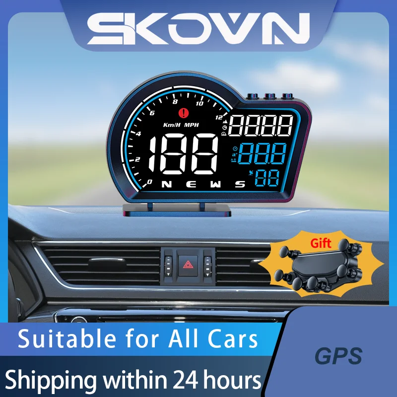 

Новинка 2023, интеллектуальный датчик GPS HUD, отображение скорости, распознавание жестов, часы, высота окружающей среды, дисплей головного света для всех автомобилей