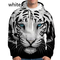 mens fashion hoodies sweatshirt 3d white black tiger print hoodies
