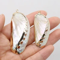3pc shell conch pendants natural freshwater shell gold edge round seashell charms for jewelry making necklace earrings for women
