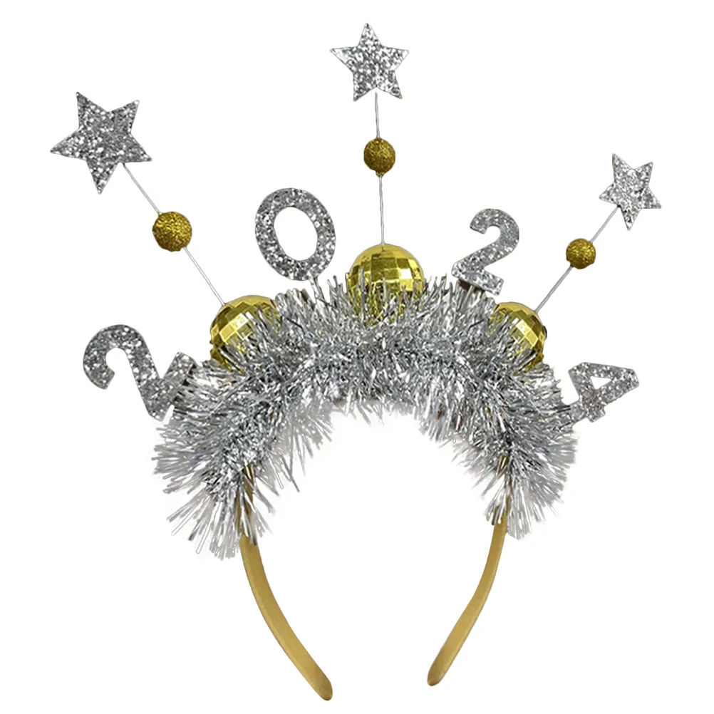 

New Year Theme Headband 2024 Headband Festival Hair Clasp Photo Prop Hair Band
