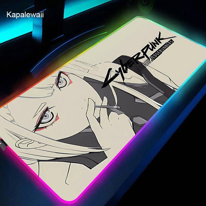 

Anime Kawaii Mouse Pad Gaming RGB Mousepad XXL Large Speed Gamer Mause Mat 100x50cm LED Backlight Gaming Accessories Mouse Mat