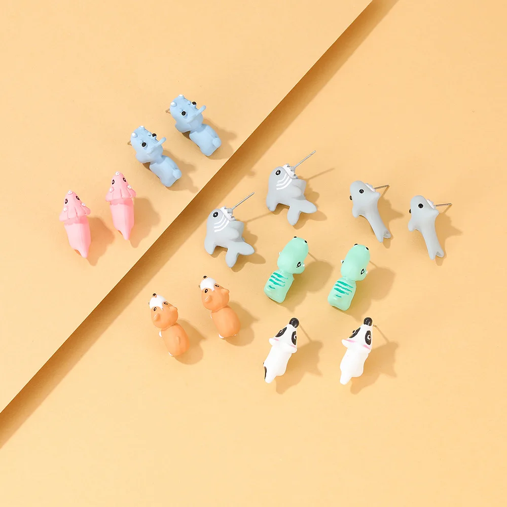 

New Trend Fashion Cartoon Animal Earrings Women Creative Personality Alloy Corgi Shark Studs Jewelry Gift 2022 Wholesale