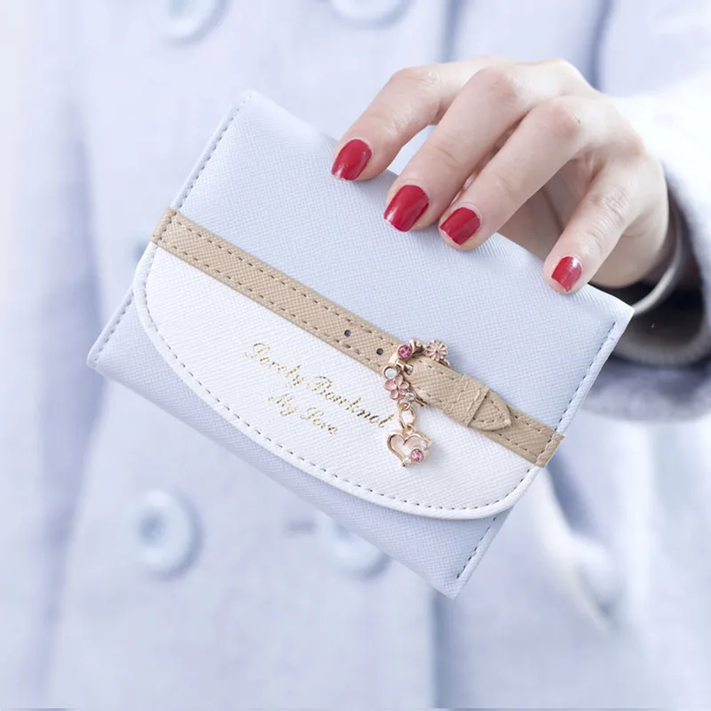 Women Lady Girl Cute Mini Wallet Elegant Card Holder Coin Purse Small PU Leather Clutch Handbag Fashion Lovely Money Bag