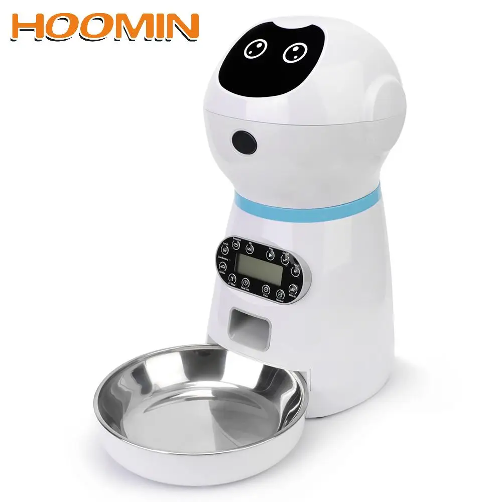 

Автоматические кормушки для домашних животных HOOMIN, кормушки из нержавеющей стали с голосовой записью, европейская вилка, чаша для еды для с...