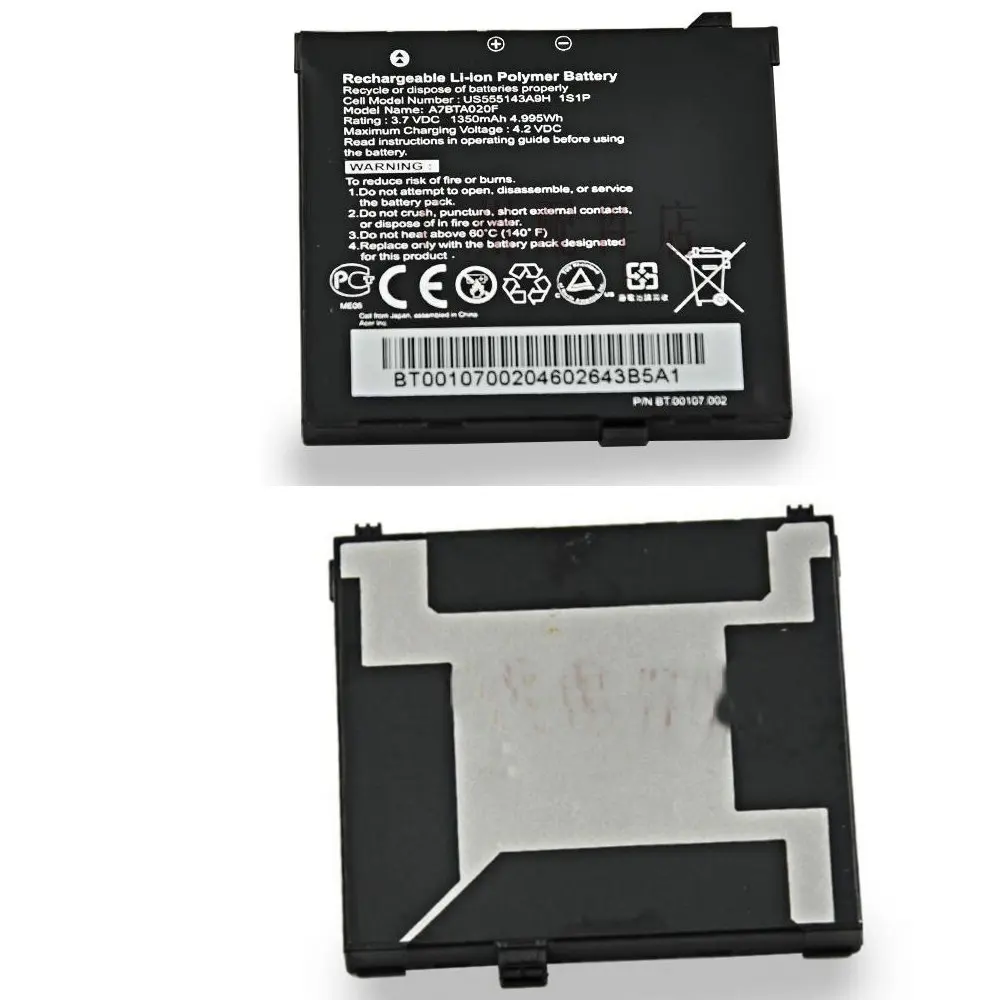 

Аккумулятор оригинального размера 3,7 в 1350 мАч A7BTA020F Аккумулятор для Acer Liquid A1 F1 S100 S200 батареи