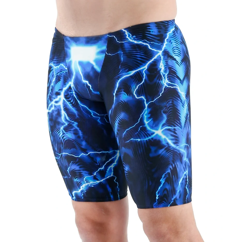 

Mens Swim Trunks Lycra Pattern Beach Shorts Quick Dry Bermuda Masculino Swimming Pantalones Jammer Surfing Pants Safety Knickers