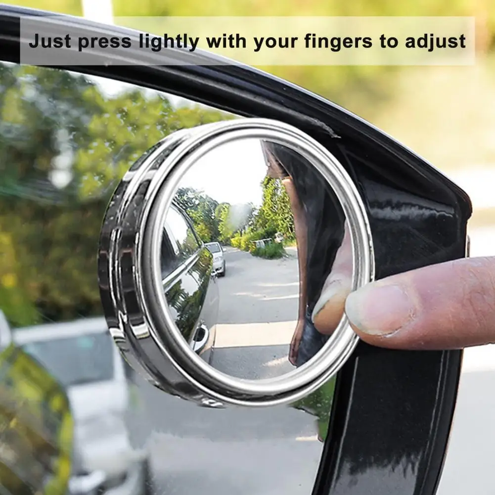 

1Pair Car Door Mirrors Useful 360 Degree Rotate Car Side Mirror Wide Application Unbreakable Blind Spot Mirror