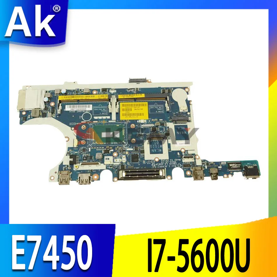 

FOR Dell Latitude E7450 Laptop Motherboard CN-0Y15C1 0Y15C1 Y15C1 ZBU10 LA-A961P I7-5600U mainboard 100% Tested