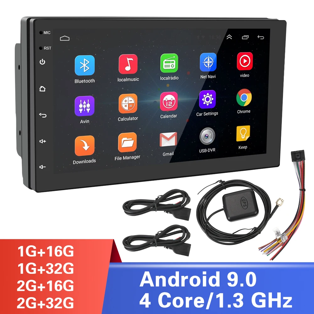 Автомагнитола 2 Din Wi-Fi Bluetooth 1 ГБ/2 ГБ GPS 4 ядра Android 9 0 | Автомобили и мотоциклы