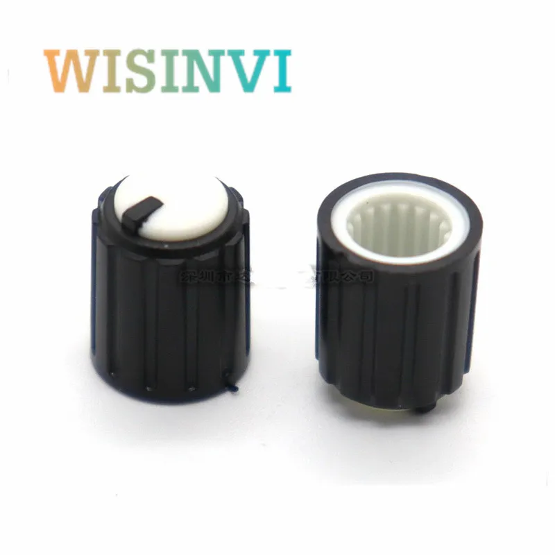 

100 шт. пластиковая маленькая ручка потенциометр аудио оборудование Ручка диаметр 10 мм высота 12 мм Цветочная ось внутренняя апертура 6 мм