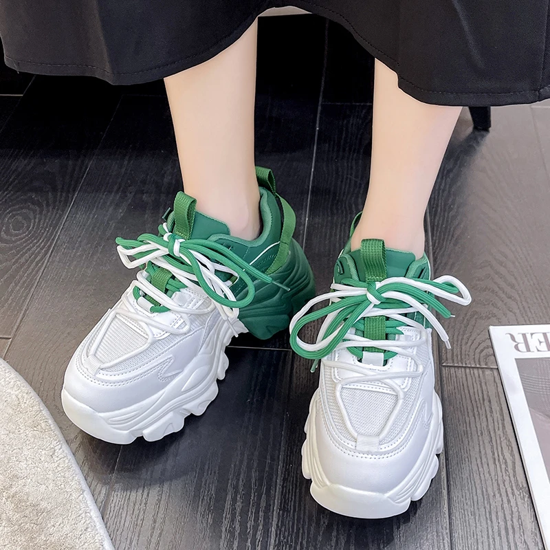 

Туфли женские универсальные на толстой подошве, повседневная спортивная обувь на шнуровке, контрастные, удобные, весна-осень