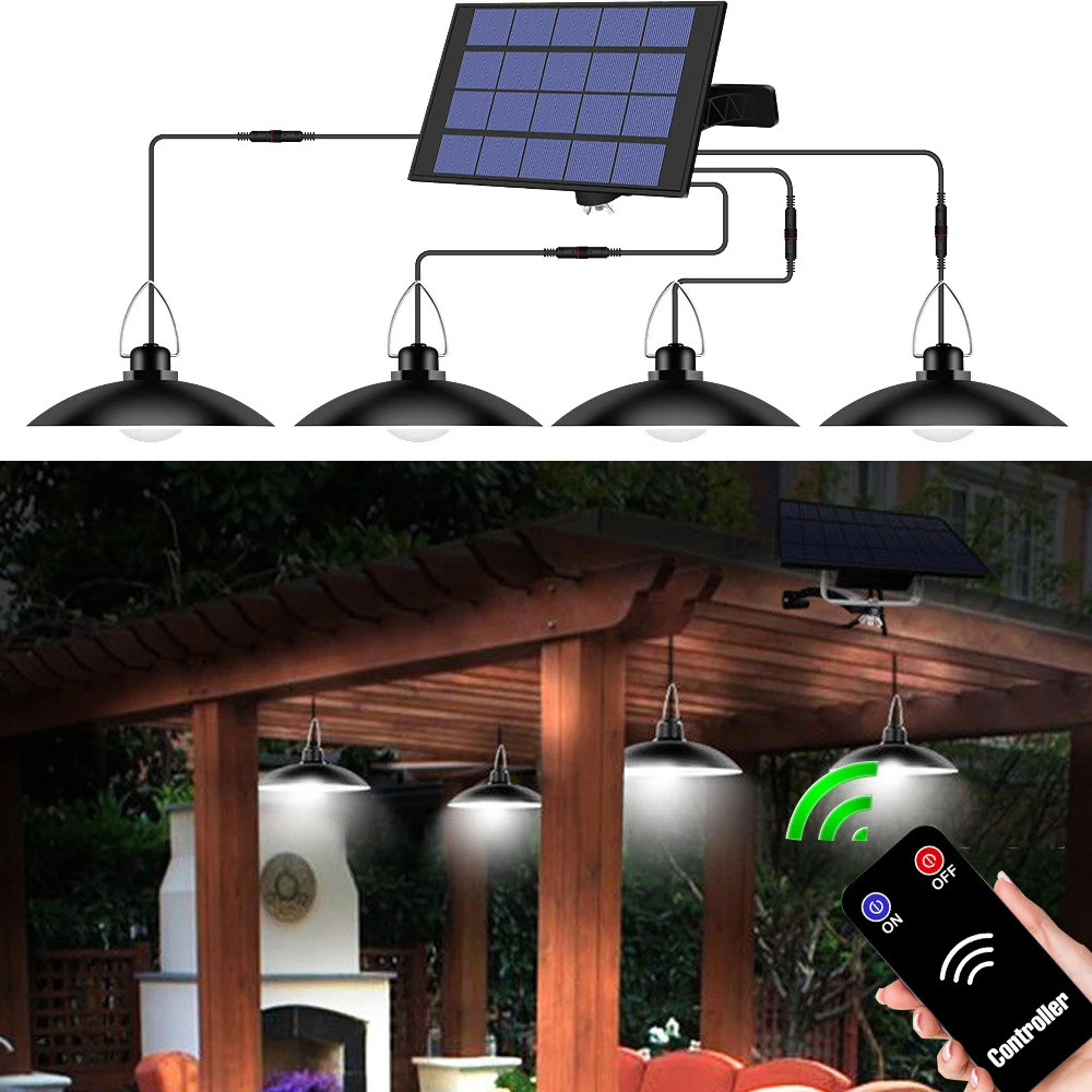 

Уличные фонари на солнечной батарее с 4 головками, 20000 Вт, с дистанционным управлением, теплый белый водонепроницаемый чувствительный свети...