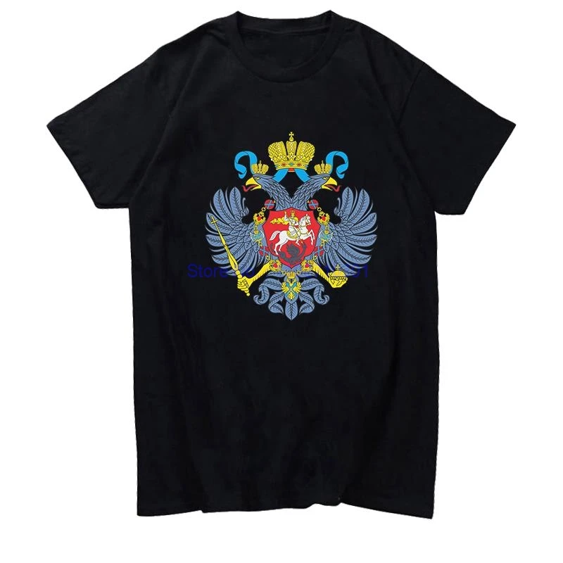 Russia Moscow Coat Of Arms Flag Symbols Rubest Graphic T Shirts Oversize Short Sleeve t-shirts Summer Harajuku Men's Clothing