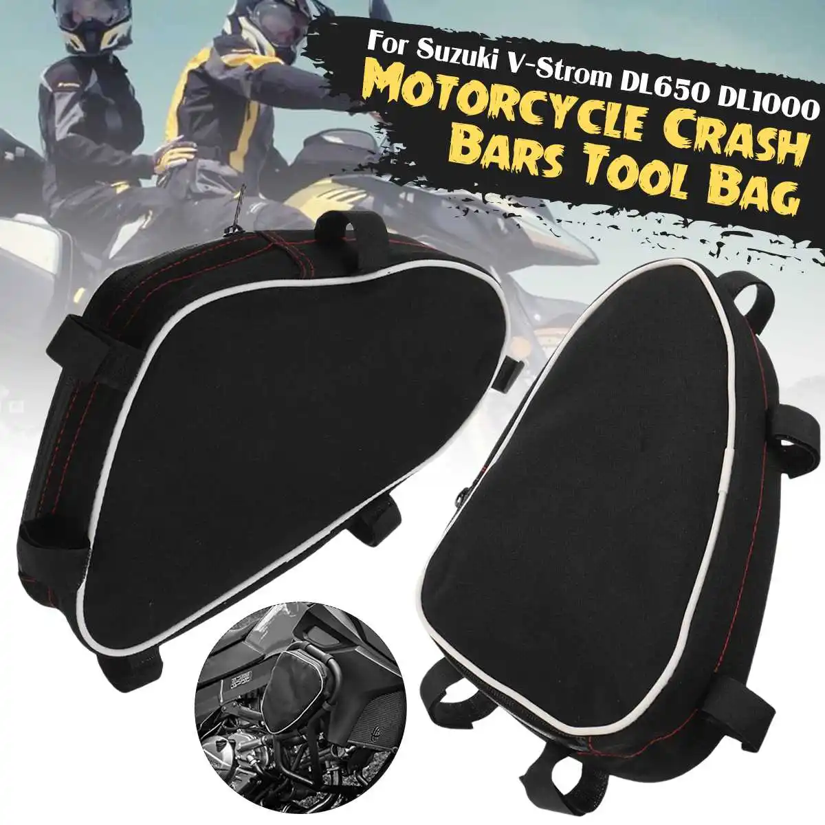 

For Suzuki V-Strom DL650 DL1000 For Givi For Kappa 2PCS Motorcycle Frame Crash Bars Waterproof Bag Repair Tool Placement Bag